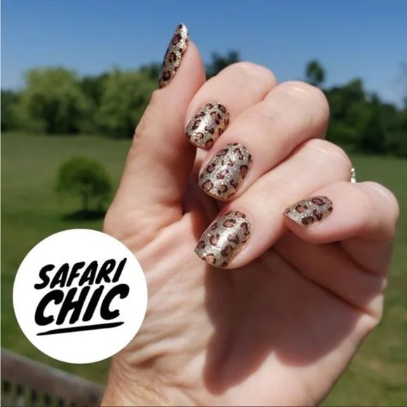 *Retired* Color Street: Safari Chic | Leopard Print Glitter Gold Brown Animal - Picture 6 of 16